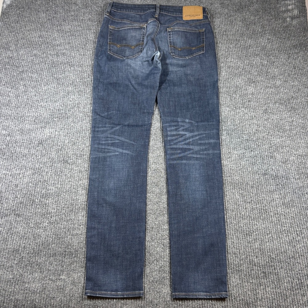 American Eagle Skinny Jeans Mens 32x34 Blue Extreme Flex 4 Dark‎ Wash Denim